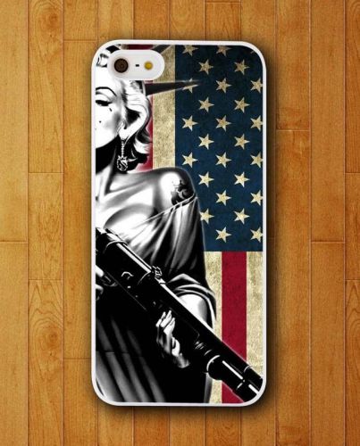 New Marilyn Monroe American Liberty Gun Case cover For iPhone and Samsung