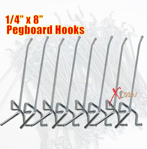 100PC 1/4&#034;x8&#034; Pegboard Hooks Shelving Pegboard Shelf Fit 1/4&#034; Peghoard