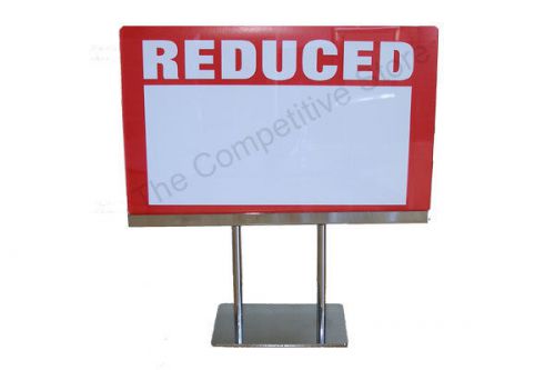 5-1/2&#034;h x 7&#034;w acrylic sign holder with base &amp; two stems - box of 6 signholders for sale