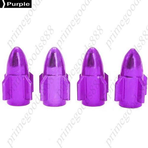 4 car missile alloy tire valve caps stem cap covers deal free shipping purple for sale