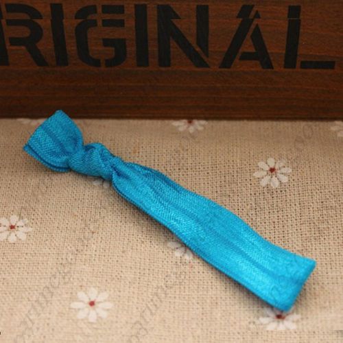 Candy Color Purity Hair Accessories Ring Ponytail to Chouchou Band Tie in Blue