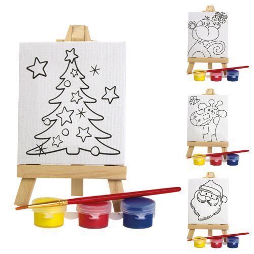 Childrens PAINTING Picture Easel Art Set - CHRISTMAS Craft Kit Stocking Filler