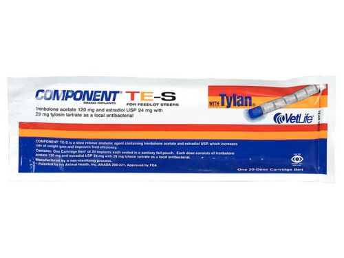Component TES Tylan  Cattle Implant 100ds Growth  Weight Gain Muscle Steers