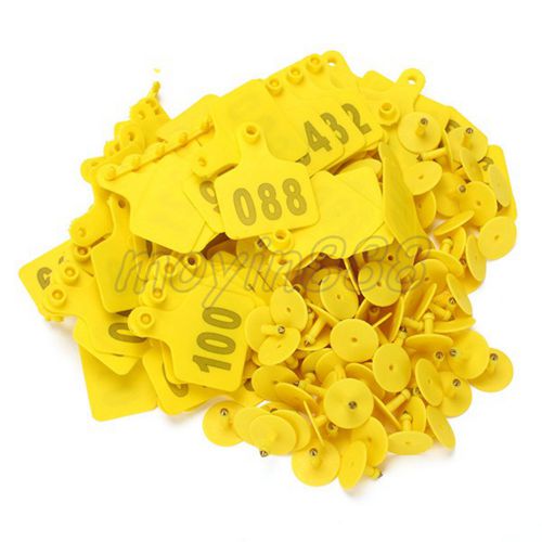 100 Sets 1-100 Number Cow Cattle Large Livestock Plastic Ear Tag 74mmx60mm