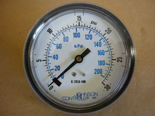 JOHNSON CONTROLS PRESSURE GAUGE # G2010-400 PSI 30 Diameter 3 1/2&#034; NPT 1/8&#034;