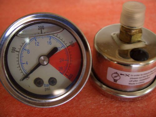 1 1/2&#034; liquid filled pressure gauge, 1/8&#034;npt back connection, 0-400 psi/bar for sale