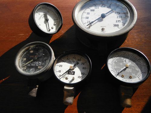 Vintage Air Pressure Gauges Graco, Ashcroft, Flotronics, US gauge co.