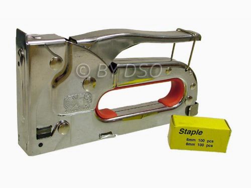 Heavy duty hand operated staple gun 4-8mm 200 staples included for sale