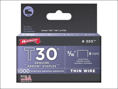 Arrow T30 Staples 305IP Box 5000 8mm