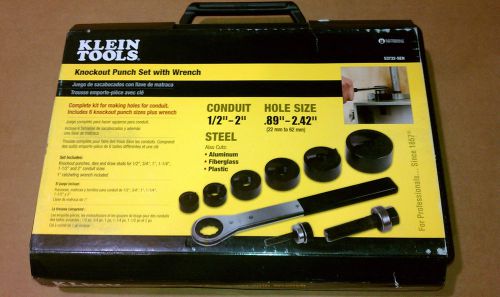 Klein tools 53732 knockout punch set w/ wrench, new for sale