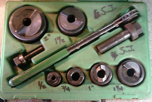 Greenlee 7328sb slug-buster kockout kit w/ratchet wrench 1/2&#034;-2&#034; cutters &amp; case for sale