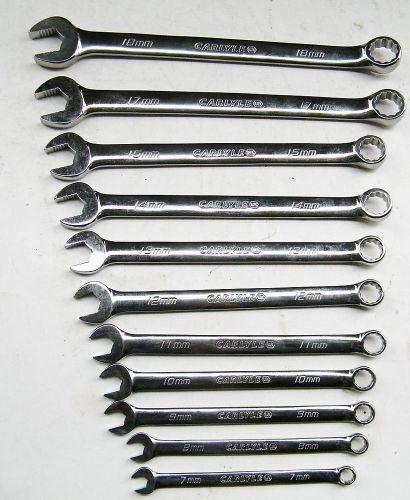 NAPA Carlyle 11pc METRIC Combination Wrench Set EXC+