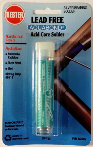 Kester Aquabond Lead Free Acid Core Silver Bearing Solder 1 OZ Tube P/N: 82602