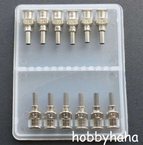 24pcs 1/4&#034;  12Ga Blunt stainless steel dispensing syringe needle tips