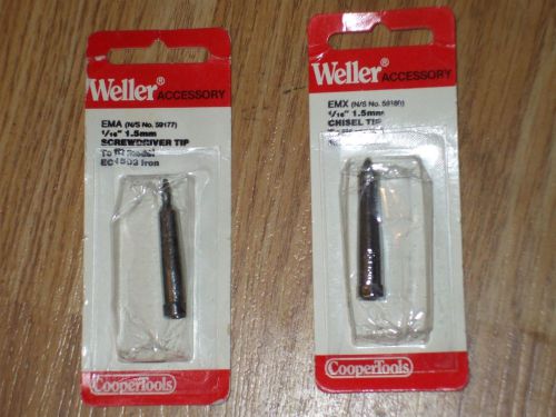 2 pieces of Brand New Weller EMA,EMX 1/16&#034; soldering iron tips, tiplets,EC1503