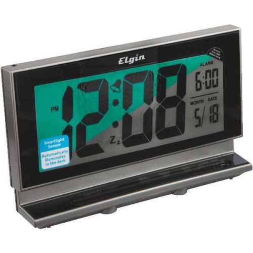 Elgin LCD Battery Operated Alarm Clock-BATTERY LCD ALARM CLOCK