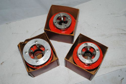 3 armstrong pipe threading dies, 12- 1/2, 12- 3/4, 12- 1