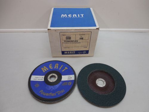 MERIT 7&#034; POWERFLEX T29 FIBER FLAP DISC 60 GRIT BOX OF 10 ABRASIVE SANDING