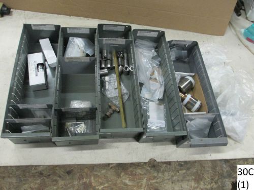 Grab box of tools/harware/metal supplies &amp; equipment (1) for sale