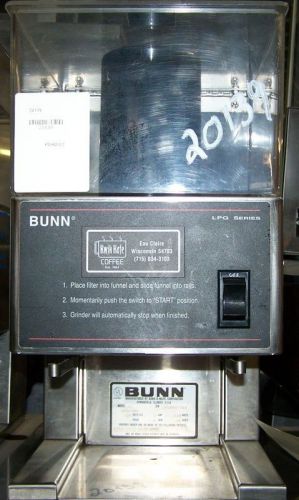 Bunn Coffee Grinder With Auto Stop Feature 120V; 1PH; Model: LPG