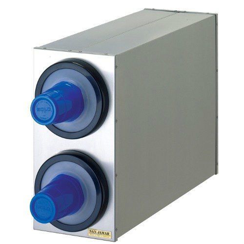 San Jamar (C2802) EZ-Fit Stainless Steel 2-Slot 8-46 oz. Cup Dispenser Cabinet