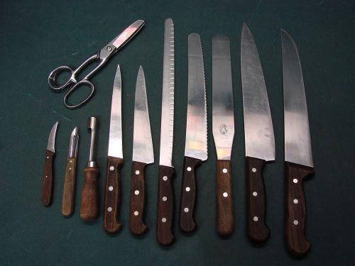 Used Victorinox Chef&#039;s Knifes Set with Messermeister Carrying Bag