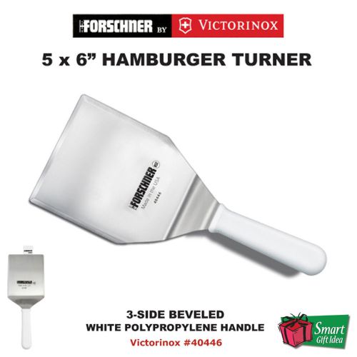 Victorinox Forschner Hamburger Turner, 5 X 6&#034;, Beveled Edges_White Handle #40446