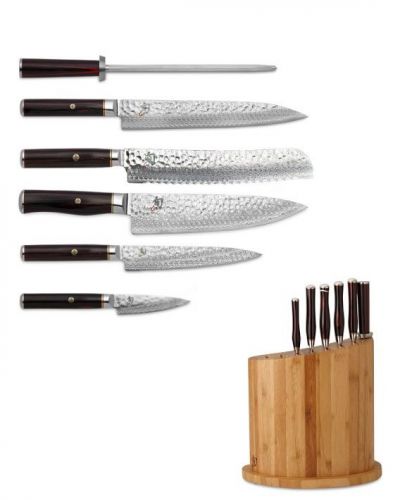 From europe - shun hiro 7-piece knife block set - williams-sonoma 4437455 knives for sale
