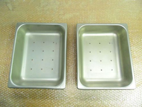 Lot of 2: Adcraft 200H2 Half Size Perforated Bottom Steam Table Pan, 10-3 SS NSF