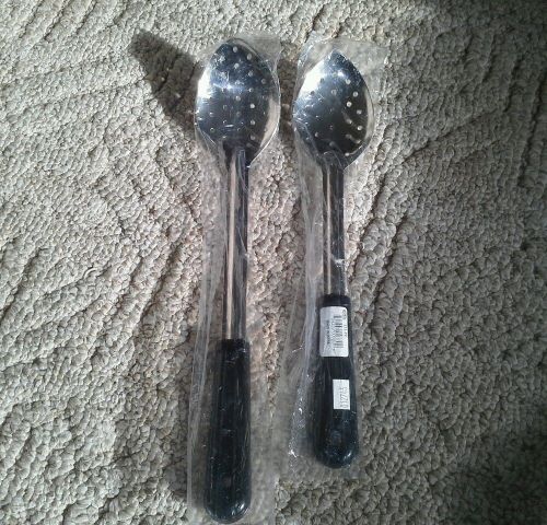 Lot of 2 Perforated Serving Spoons 13 &#034; &amp; 14.25&#034; New