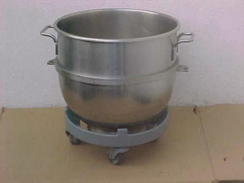 Hobart 60 qt vmlh-60 genuine stainless steel mixer bowl w/ dolly for sale