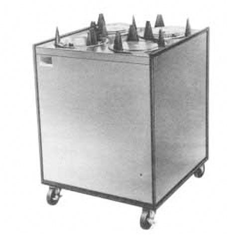 APW HML4-10 Mobile Cabinet Dish and Plate Dispenser, Four Self Leveling Stacks,