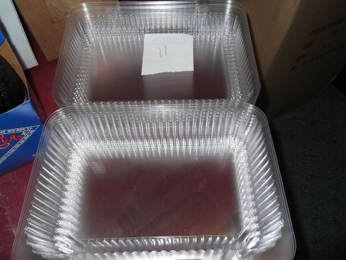 One Compartment Plastic Containers with Hinged Lids