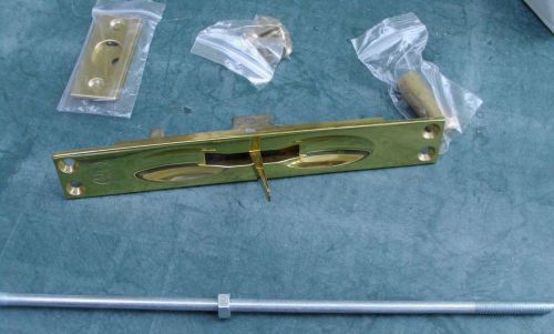 Lot of 2 solid brass commercial manual flush bolt lever extension polish finish for sale