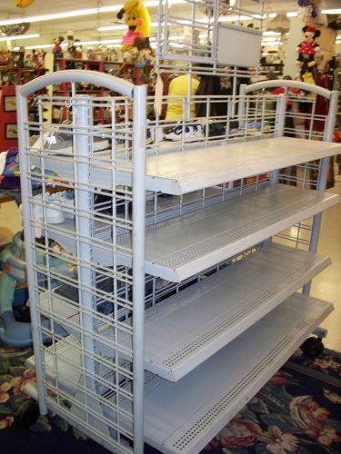 All steel 6 ft.tall shelf rack gondola heavy duty excellent cond. w/  4&#034; casters for sale