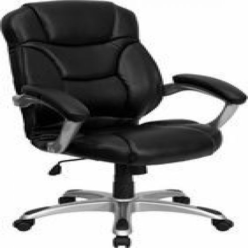 Flash Furniture GO-725-BK-LEA-GG High Back Black Leather Contemporary Office Cha