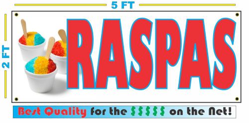 Full Color RASPAS Banner Sign XL Size Snow Cone snocone Shaved Ice Sno