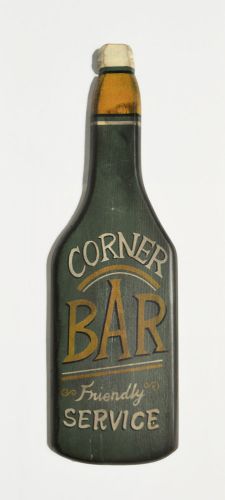Irish Corner Bar Sign: Wood Bottle Shape for Indoor Decoration