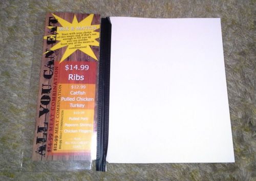 Black Menu Cover insert  4&#034;X 11&#034; pack of 15 each