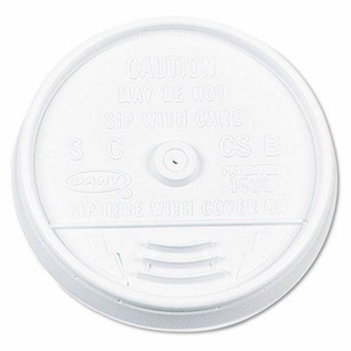 Dart lids, for 16 oz. hot/cold foam cups,white, 1000 per carton (dcc16ul) for sale