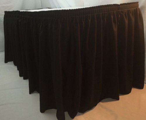 14&#039; BLACK POLYESTER PLEATED TABLE SKIRT skirting VELCRO  Wedding Catering booths