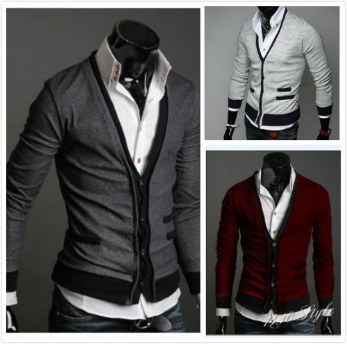 Men imports of sheep plush pocket cardigan sweater coat sweater coat tide male