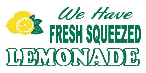 FRESH SQUEEZED LEMONADE 2x4&#039; Vinyl Banner, Concession Sign Trailer Stand