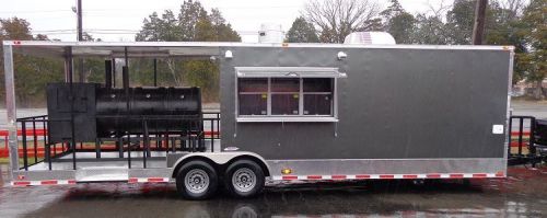 Concession trailer 8.5&#039;x30&#039; bbq smoker food vending (charcoal grey) for sale