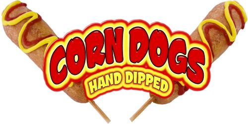 Corn Dogs Hand Dipped Decal 24&#034; Concession Food Truck Trailer Vinyl Sticker
