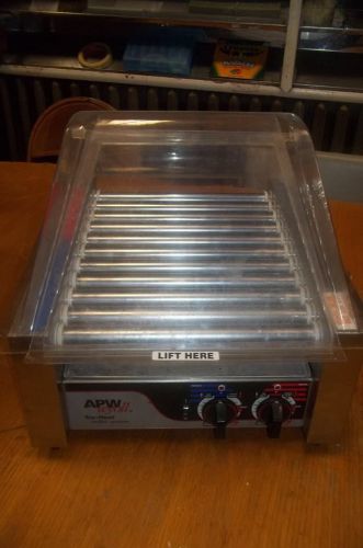 Apw wyott hrs-20 non-stick hot dog roller grill, with sneeze guard for sale