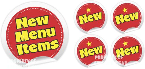 New Menu Item Decal (1) 10&#034; and (4) 5&#034; Concession Food Truck Restaurant Vinyl
