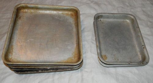 Lot of 8 Seasoned Restaurant Baking Broiling Pans 6-8 1/2&#034; x 8 1/2&#034; and 2-6&#034;x 8&#034;