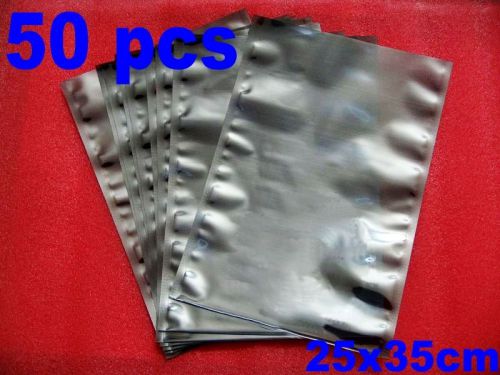 50 pcs esd anti-static static shielding bags 25x35cm open-top (9.8x13.8&#034;) for sale