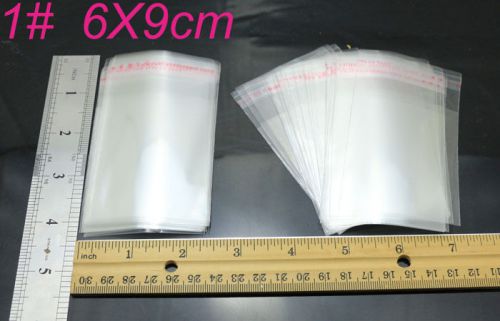 200pcs/lot 6*9cm poly unsealed self adhesive bags plastic opp clear pack jewelry for sale